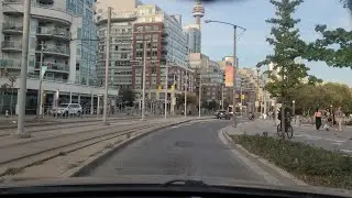 Driving Toronto Downtown around Lakeshore Boulevard