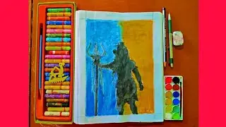 Mahadev 🕉️ drawing oil pistol colour and watercolor must watch👆😌