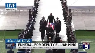 Casket of Elijah Ming ushered into Children's Mercy Park for funeral service