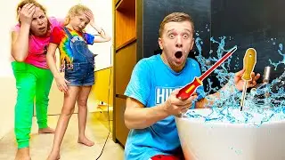 Что-то ПОШЛО Не ТАК? Папа Весь МОКРЫЙ! Кто в ЭТОМ ВИНОВАТ? Забавная иcтория от FAMILY BOX