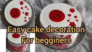 cake decoration || easy cake decoration for begginers || fondant decoration in whipped cream cake