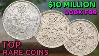 RARE British Sixpence Coins Worth BIG MONEY! 1964 &bull; 1966 &bull; 1967 &ndash; Elizabeth II