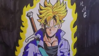 How To Draw Trunks S.S.J. -Dragon ball Z -トランクス - ドラゴンボール- Speed Drawing -Time Lapse