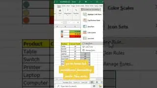 conditional format for stock alert #excel #exceltutorial #exceltips #exceltrick #youtubeshorts