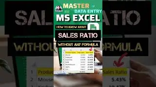 Calculate Sales RATIO in SECONDS Without Any Formula! #excel