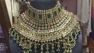 Green Color Choker Bridal Jewellery Set With Price (Original Reverse AD)