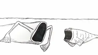 Sea Monsters Battle, Sea Eater vs Bloop, Drawing