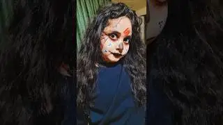 Spooky Scary Skeleton💀☠️|Scary Makeup#horrormakeup#halloweenmakeup#dance#shorts