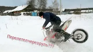 Зимние покатухи! На что способен питбайк в снегу!