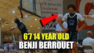 6'7 14 Year Old Benji Berrouet The Next NBA Prospect from Dallas Texas AB Elite 2028 35 pts 13 rebs