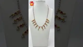 Bird Painted Pink Pearls Customized Necklace | Artistic Handmade Jewellery at Lowest Price