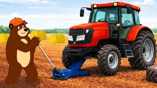 Red Tractor Breakdown 🚜 Watch Bear Fix the Problem on the Farm 🐻🔧 | The Bear's Garage