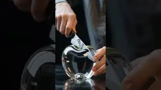 Apple Glass Cutting Animation #glasscutting #satisfying #glasscuttingmachine