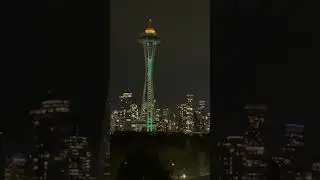 Space Needle beautiful🤩 night skyline view - Seattle, Washington | Subscribe for interesting videos
