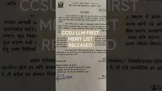 CCSU LLM FIRST MERIT LIST RELEASED #ccsu #ccs #llb #llm #law #lawyer #viral #trending #shorts