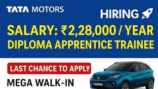 🔥Tata Motors  Recruitment 2025 | Stipend 💸₹2.28 Lakh | Diploma Pass Out Jobs