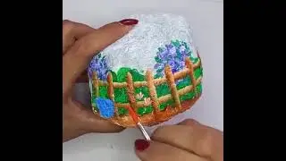 House Painting | Easy Stone Painting | DIY House Painting On Stone / Rock | Acrylic Painting