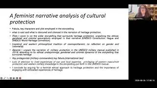 The protection of cultural property in times of armed conflict: Ethics, gender, and coloniality
