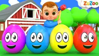 Baby 5 Color Eggs Song! | ZuZoo Nursery Rhymes & Kids Songs