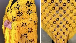 How to make a Crochet Triangle Shawl | Crochet Design for Shawl, Scarf, Shrug, Ponchu