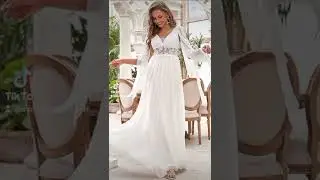 Ever-Pretty Women's Illusion Long Appliques Chiffon Wedding Dresses 90330