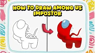 How to Draw Red Impostor from Among Us &ndash; Game Character Drawing