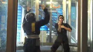 Indoor Skydiving - Sit Flying with Aliesa George and Nick -Skyventures Orlando FL