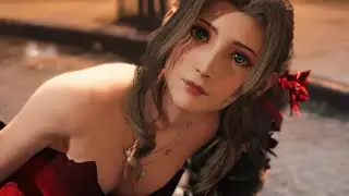 Aerith Wears Her Red Dress in First Meeting with Cloud | Final Fantasy VII Remake Gameplay with Mods