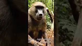 Baboon building a shelter as huge storm is comming up.     #monkey #baboon #shelter #jungle #africa