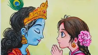 Creating the Divine Couple &ndash; Radha Krishna Painting&rdquo;