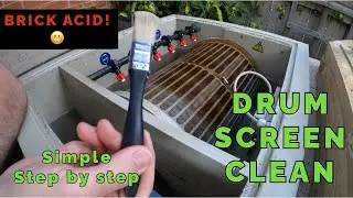 KOI POND maintenance - DRUM FILTER SCREEN clean using ACID! Step by step ESSENTIAL MUST WATCH! #