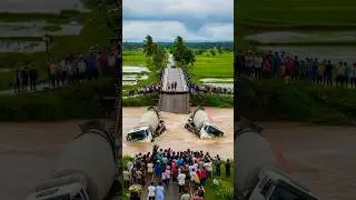 The Bridge Collapse Under Overloaded by Cement Truck #bridgecollapse #overloaded #cementtruck
