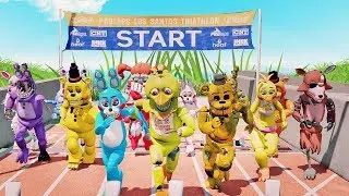 QUAL ANIMATRONICS VAI VENCER A CORRIDA 100% TROLL? | GTA V Five Nights at Freddy's