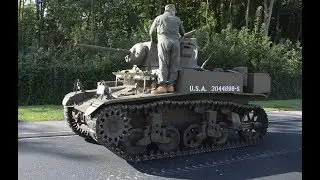 Stuart m3 with radial engine, start up and drive