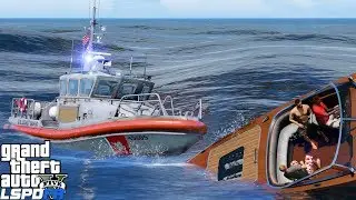 GTA 5 LSPDFR Coastal Callouts | USCG Response Boat Medium | Pursuit, Safety Inspections & Rescue