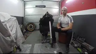 BMW k75 caferacer install front forks