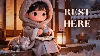 30 Minutes of Cozy Asian Night Ambience 🌙 Fireplace & Lantern Glow | Instrumental for Study & Sleep