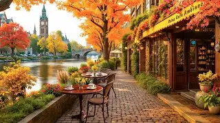 Autumn Morning London Cafe Ambience ☕ Smooth Jazz Music at Cozy Coffee Shop Ambience for Work, Study