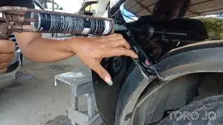 CARA MEMPERBAIKI BUMPER MOBIL FORTUNER VRZ renggang,Tampa di cat.