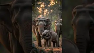The Power Of Family In The Wild#shorts #shortstories #ai #viral #elephant
