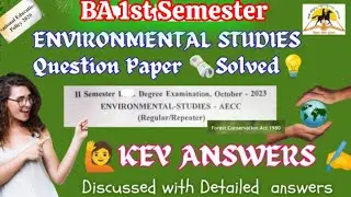 Environmental Studies question paper| BA/BSc 1st & 2nd Semester | Regular/Repeater QP 2023 Solved 😊