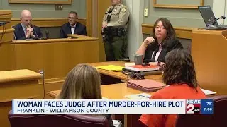 Angie Solomon appears in court on murder-for-hire charge