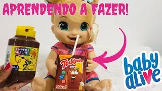 BABY ALIVE ROTINA APRENDENDO A FAZER TODDYNHO DE LEITE PARA BONECAS COMIDINHA DE BONECAS