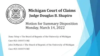 Dana Telep v The Board of Regents of the University of Michigan; John DeMarais v The Board of Regent