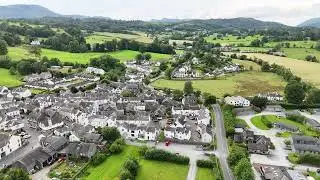 HAWKSHEAD VILLAGE, THE LAKE DISTRICT - 23/7/2024 - DRONE WITH A VIEW - {4K} DRONE FOOTAGE