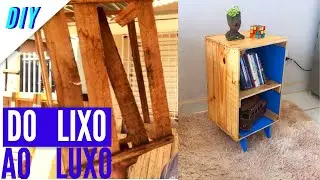 COMO FAZER UM CRIADO MUDO DE CAIXOTE DE FEIRA DIY FAÇA VOCÊ MESMO.