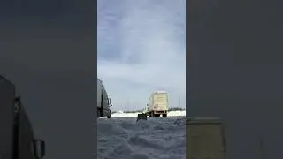 &ldquo;Tractor trailer docking, first stop ( dock view).&rdquo;
