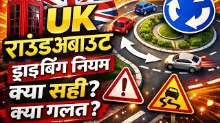 UK Roundabout Driving Rules in Hindi 2026 🚗 | Beginners Guide to Roundabouts