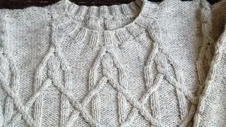 Męski sweter w warkocze.