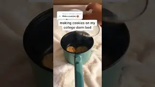 making cookies on my college dorm bed 👀 #college #collegelife #cooking
